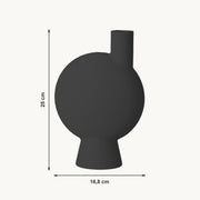 Helia - Asymmetrische Organische Sculpturale Vaas — maat (zwart-25cm)