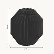 Calen - Gefacetteerde Bolle Sculpturale Vaas — maat (zwart-25cm)